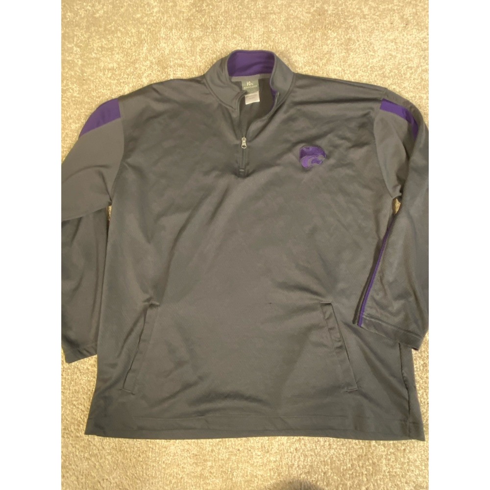 Kansas State Wildcats Purple Gray 1/4 Zip Lightweight Pullover Mens XL KSU